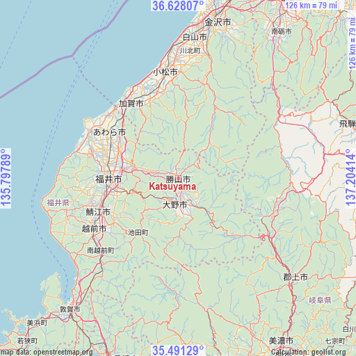 Katsuyama on map