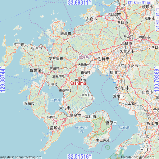 Kashima on map