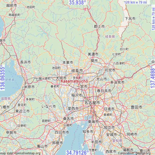 Kasamatsuchō on map