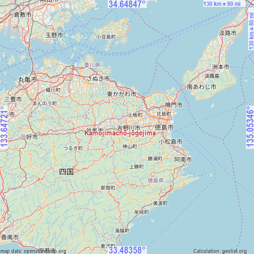 Kamojimachō-jōgejima on map