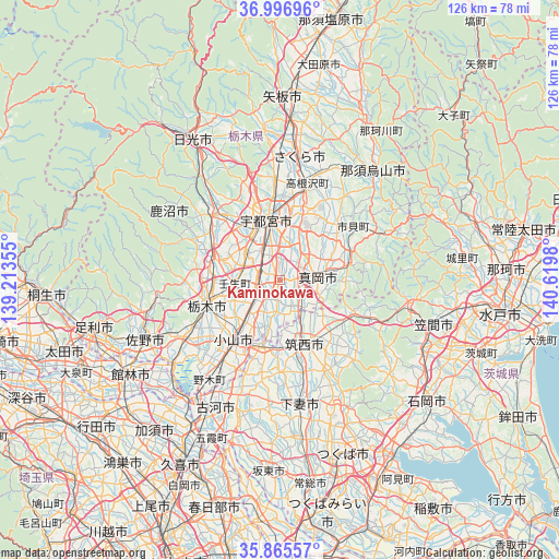 Kaminokawa on map