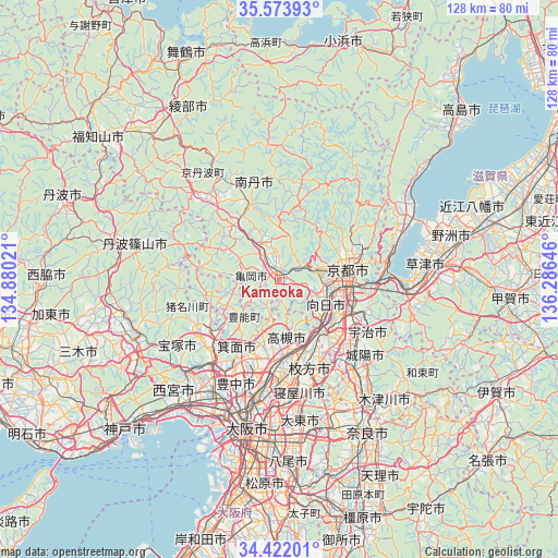 Kameoka on map