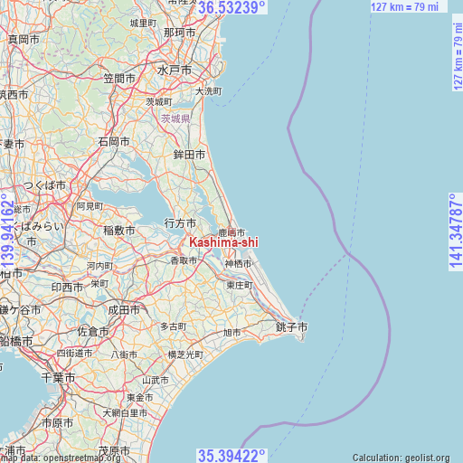 Kashima-shi on map