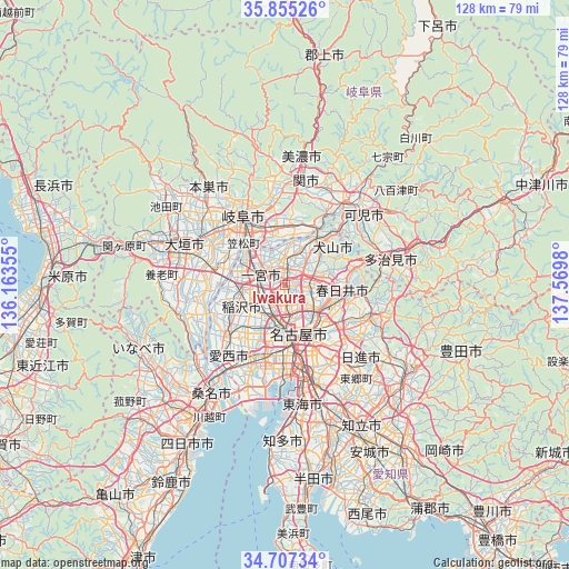Iwakura on map