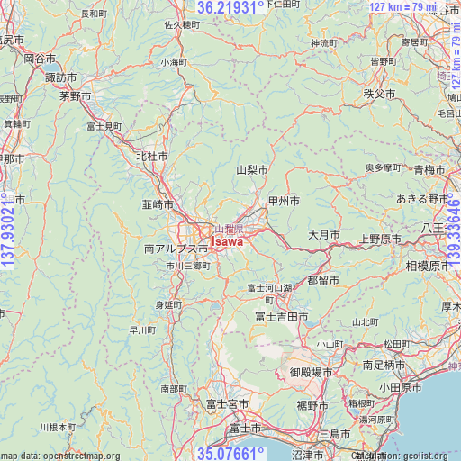 Isawa on map