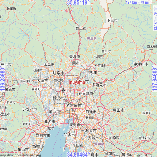 Inuyama on map