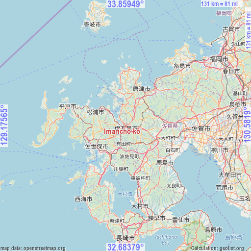 Imarichō-kō on map