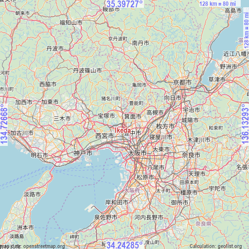 Ikeda on map