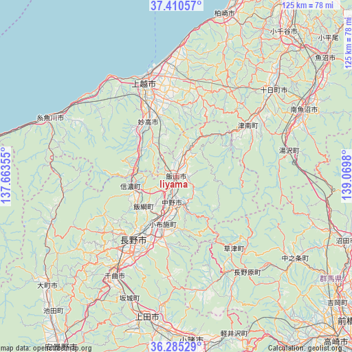Iiyama on map