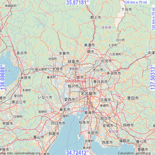 Ichinomiya on map