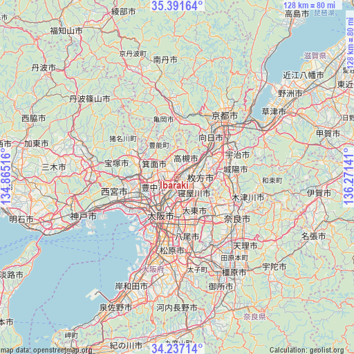 Ibaraki on map