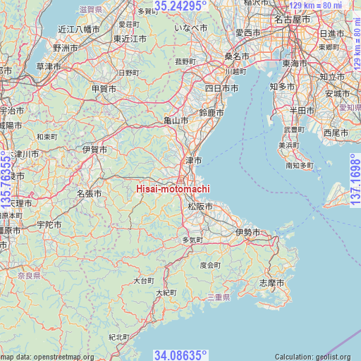 Hisai-motomachi on map