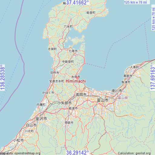 Himimachi on map