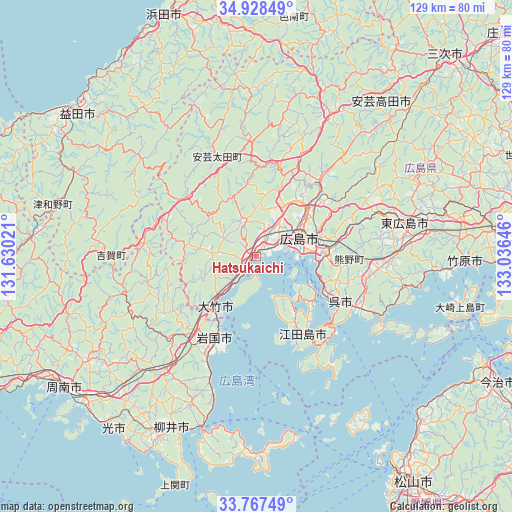 Hatsukaichi on map