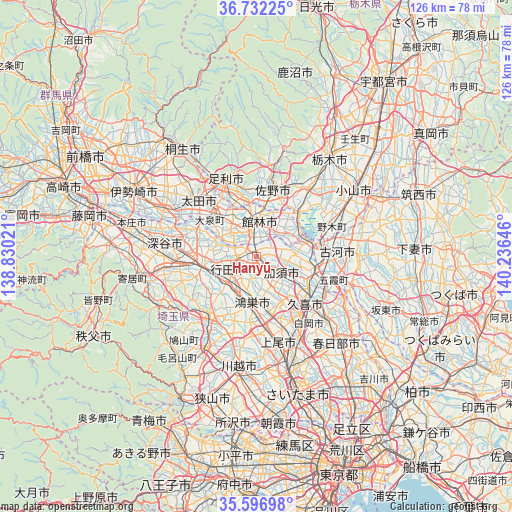 Hanyū on map