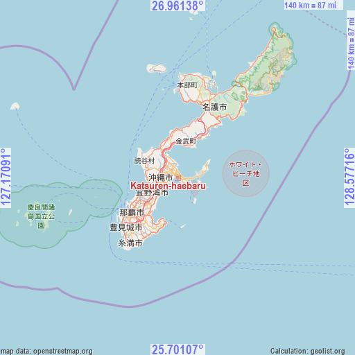 Katsuren-haebaru on map