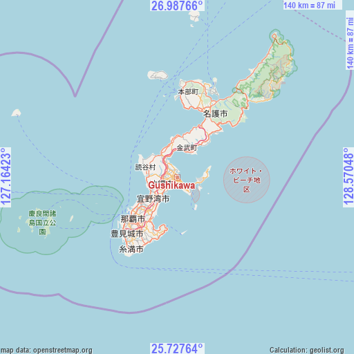 Gushikawa on map