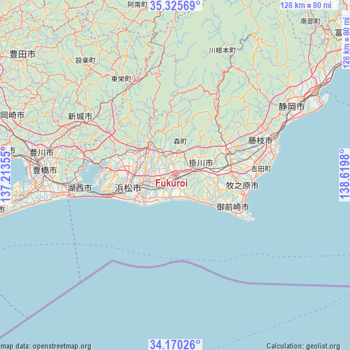 Fukuroi on map