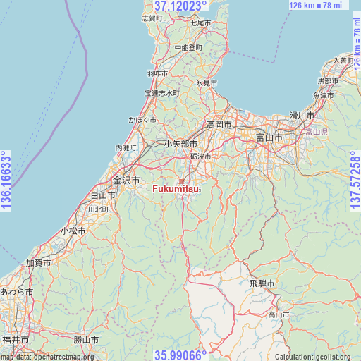 Fukumitsu on map