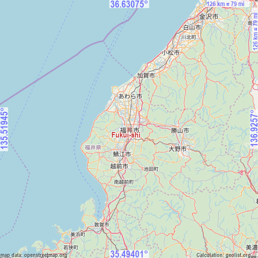 Fukui-shi on map