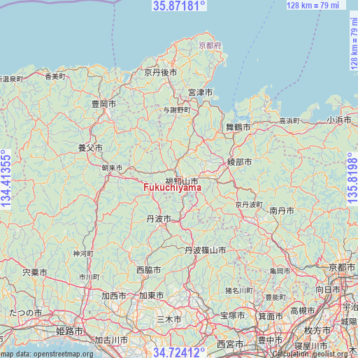 Fukuchiyama on map