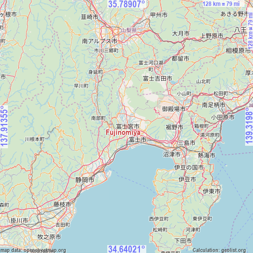 Fujinomiya on map