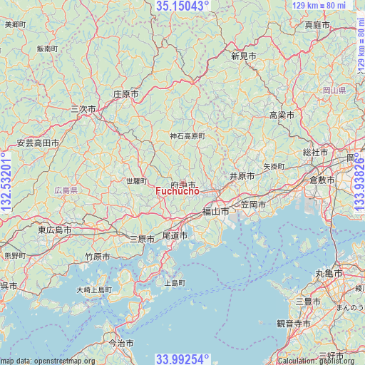 Fuchūchō on map