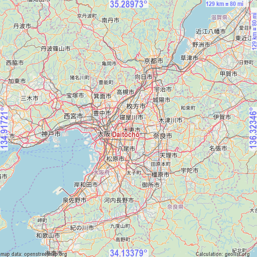 Daitōchō on map