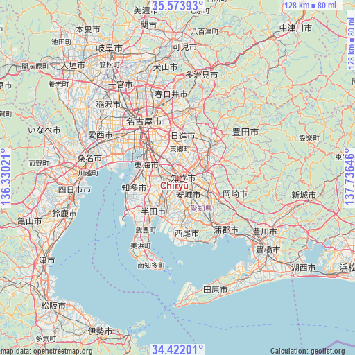 Chiryū on map