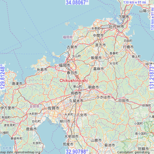 Chikushino-shi on map