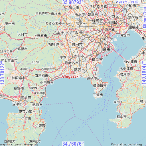 Chigasaki on map