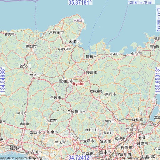 Ayabe on map