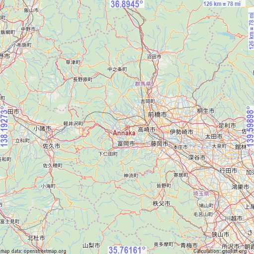 Annaka on map