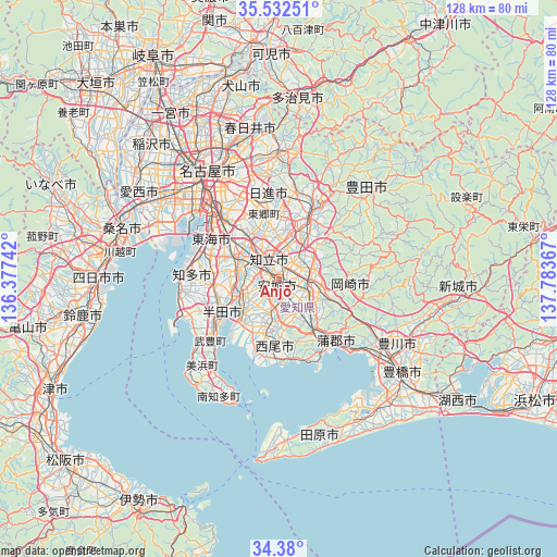 Anjō on map