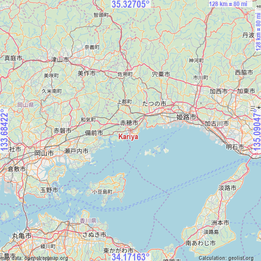 Kariya on map