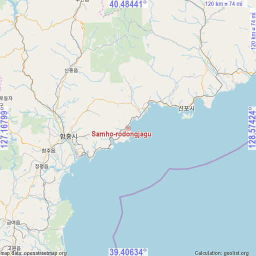 Samho-rodongjagu on map
