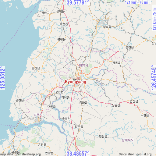 Pyongyang on map