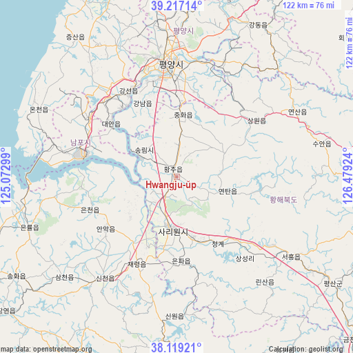 Hwangju-ŭp on map