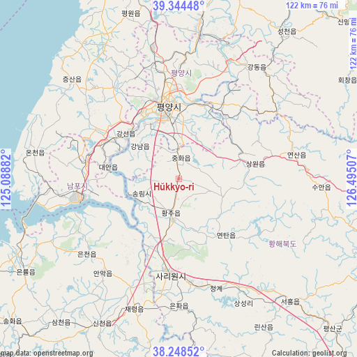 Hŭkkyo-ri on map