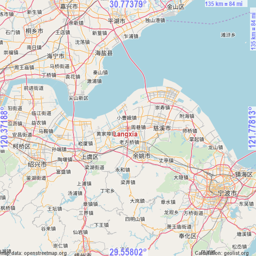 Langxia on map