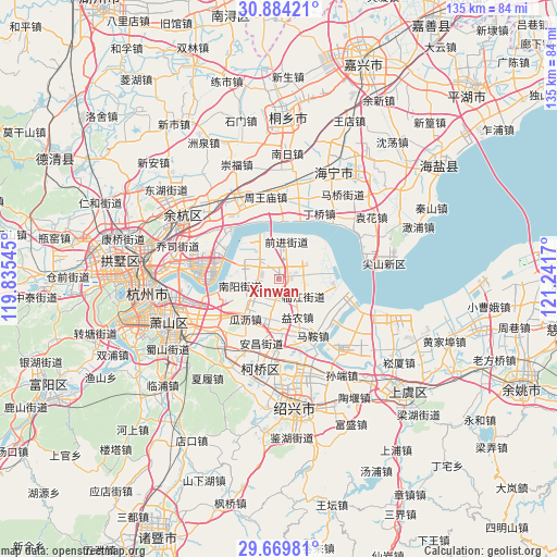 Xinwan on map