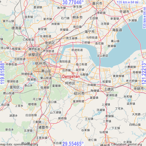 Dangshan on map