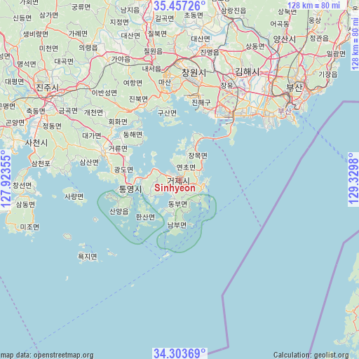 Sinhyeon on map