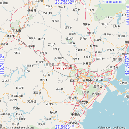 Shuangchao on map