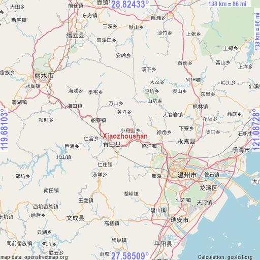 Xiaozhoushan on map