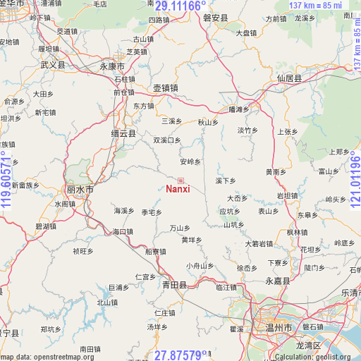 Nanxi on map