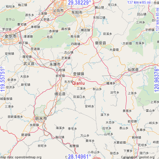 Qianlu on map