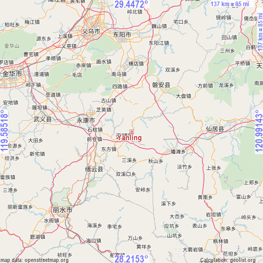 Yanling on map