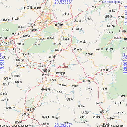 Baizhu on map