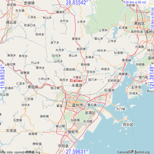 Xialiao on map